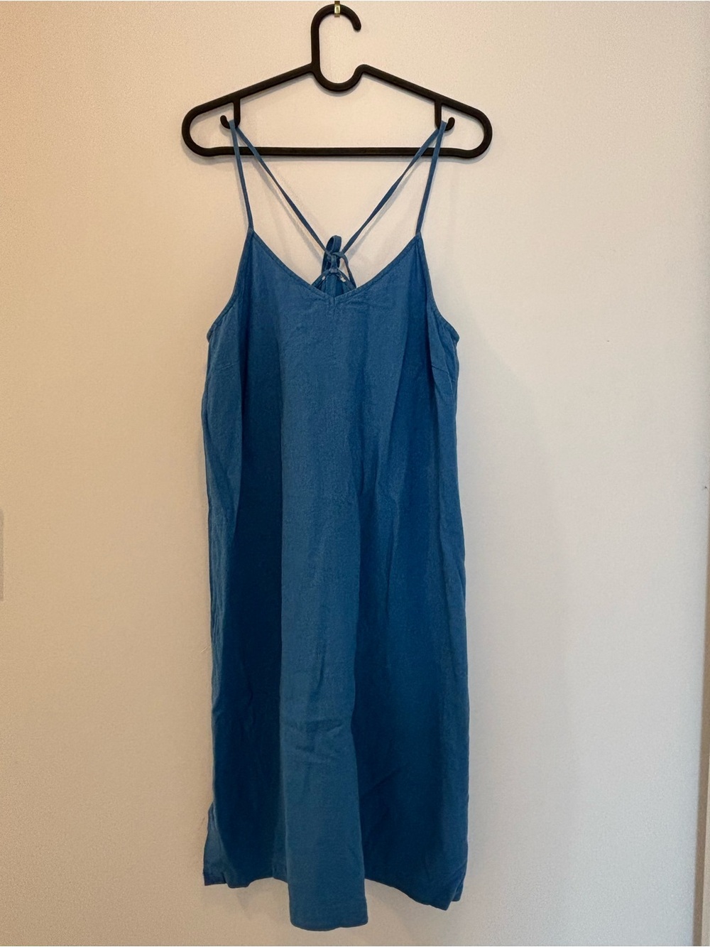 Blue Strappy Midi Slip Dress